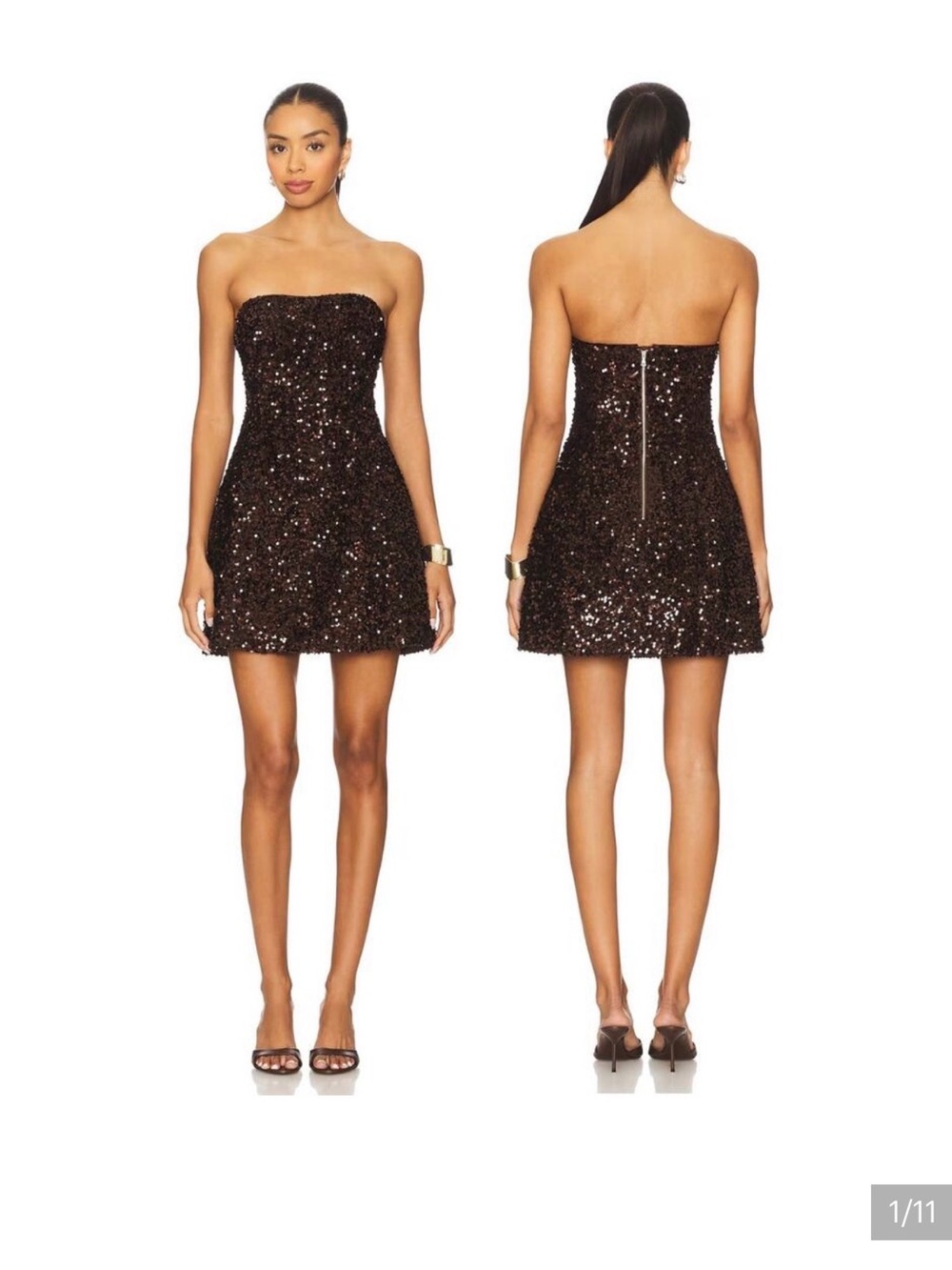 Bardot Helene Mini Dress Sequin Strapless Boned Bodice Evening size 6 NWT